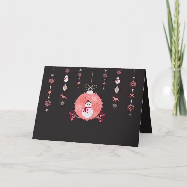 Tafel-Schneemann Navidad Feiertagskarte (Vorderseite)