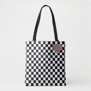 Tafel - Schwarz-weiß - Emo - Tasche