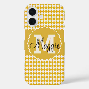 Tafel Senf und Creme mit Name Monogram iPhone 16 Hülle
