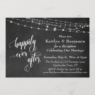 Tafel String-Lichter Happy End für immer Einladung