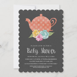 Tafel-Teekanne-Babyparty-Einladung Einladung