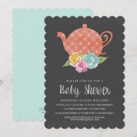Tafel-Teekanne-Babyparty-Einladung