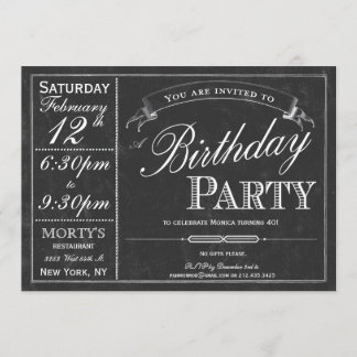 Tafel-Typografie-Party Einladung