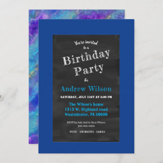 Tafel und blauer Marmor Einladung