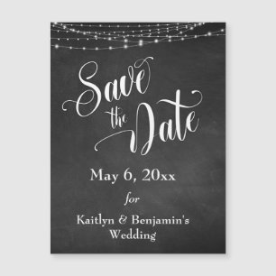 Tafel und Leuchtenlampen Save the Date Magnetkarte