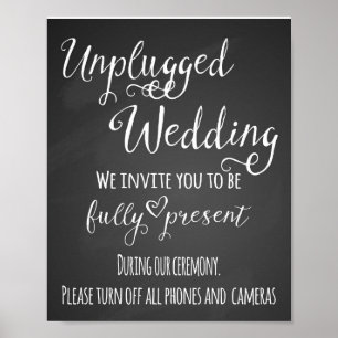 Tafel unplugged Hochzeitsdruck Poster