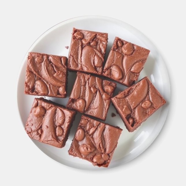 Tafel von hausgemachten Brownies realistische Lebe Magnet (Vorne)