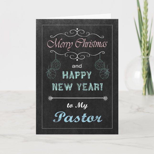 Tafel-Weihnachtskarte für Pastor Feiertagskarte (Vorderseite)