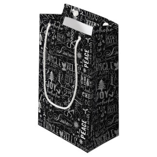Tafel-Weihnachtstypografische Geschenk-Tasche Kleine Geschenktüte