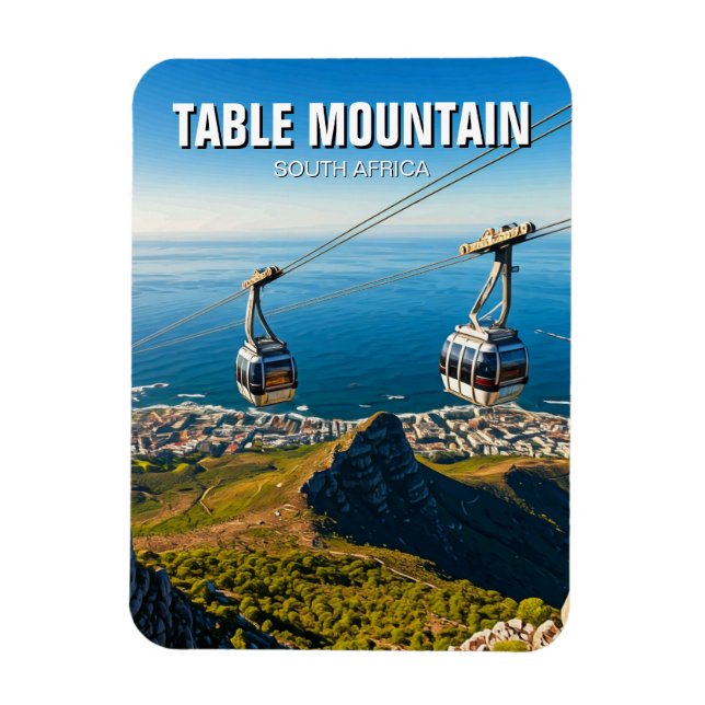 Tafelberg Ariel Cableway Südafrika Magnet (Vertikal)