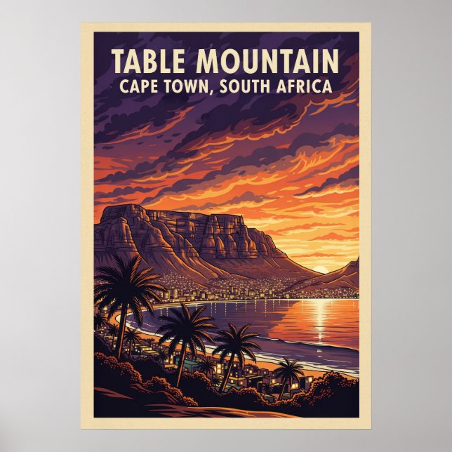 Tafelberg Kapstadt - Südafrika V04 Poster (Vorne)