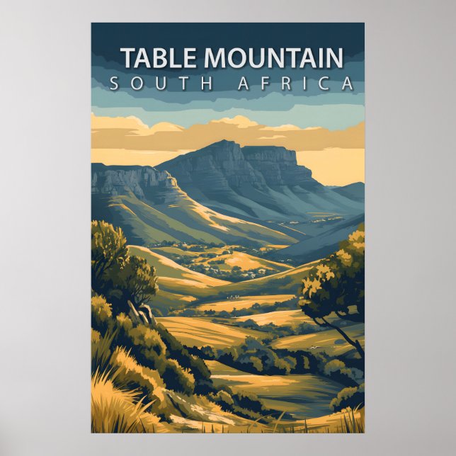 Tafelberg Südafrika Ikonisches Kapstadt Poster (Vorne)