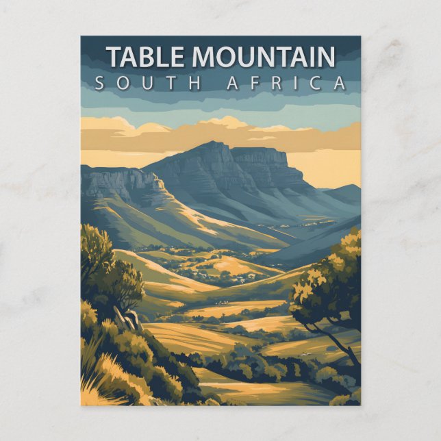 Tafelberg Südafrika Vintage Postkarte (Vorderseite)