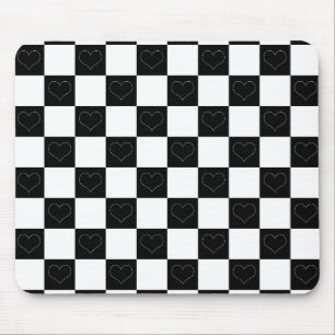 Tafelherzen in Schwarz und Weiß Mousepad
