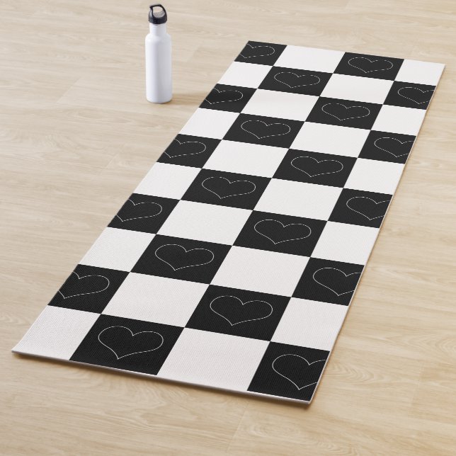 Tafelherzen in Schwarz und Weiß Yogamatte (Beispiel)