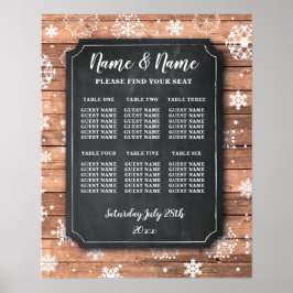 Tafelhochzeitplakat - Winterschneeflocken Poster
