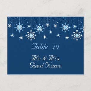 Tafelkarte für Winterhochzeiten Postkarte