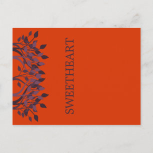 Tafelkarten für Pflaumen und Orange-Blätter Postkarte