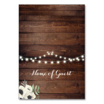 Tafelkarten Name des Gast Wedding Holz Anemone