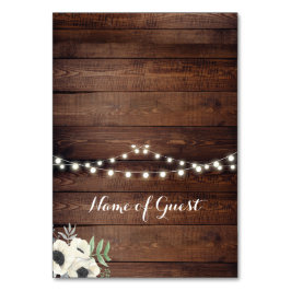 Tafelkarten Name des Gast Wedding Holz Anemone Tischnummer