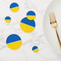 Tafelkonfetti mit der Flagge der Ukraine