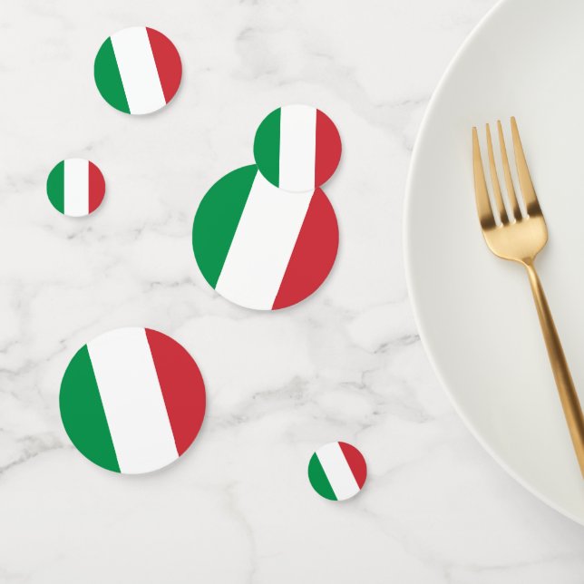 Tafelkonfetti mit der Flagge Italiens Konfetti (Gruppe)