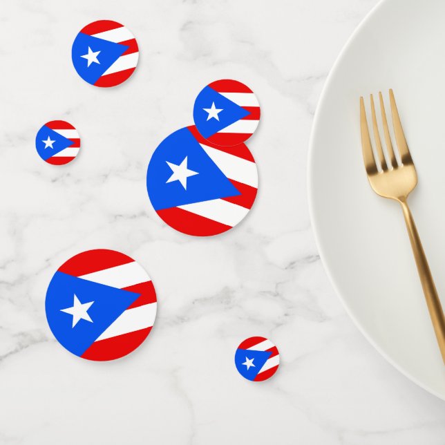 Tafelkonfetti mit der Flagge von Puerto Rico Konfetti (Gruppe)