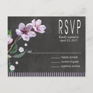 Tafellila Watercolor-Blumen UAWG RSVP Karte