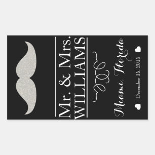 Tafelmuster für Hochzeitsweinflaschen Rechteckiger Aufkleber