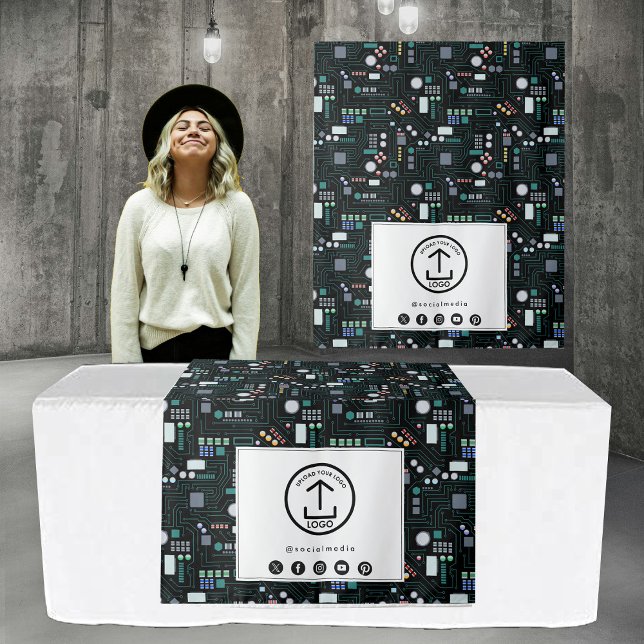 Tafelrunner-Banner-Logo-Platine Wandteppich (Table Runner Banner Business Logo Circuit Board Tapestry)