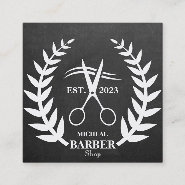 Tafelschere Barber Quadratische Visitenkarte (Vorderseite)