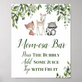 Tafelschild aus grünem Holz - Momosa Bar Zeichen 8 Poster
