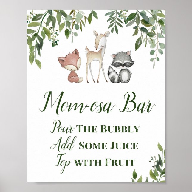 Tafelschild aus grünem Holz - Momosa Bar Zeichen 8 Poster (Vorne)