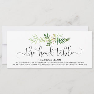 Tafelschild für Hochzeiten, Grün und rustikale Sch