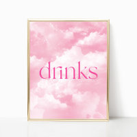 Tafelschild mit Funkelnd rosa Wolken