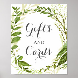 Tafelschild mit grünem Leaf, rustikal Poster