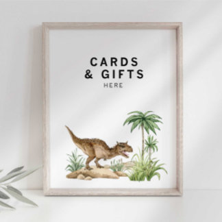 Tafelschild "Watercolor Jurassic Dinosaur" Poster