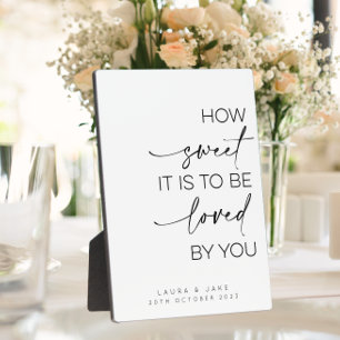 Tafelschild - wie süß es zu lieben ist fotoplatte