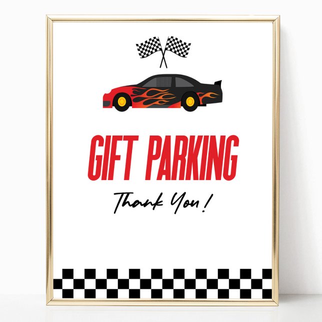 Tafelschild zum Parken von Red Race Car Party Poster (Von Creator hochgeladen)