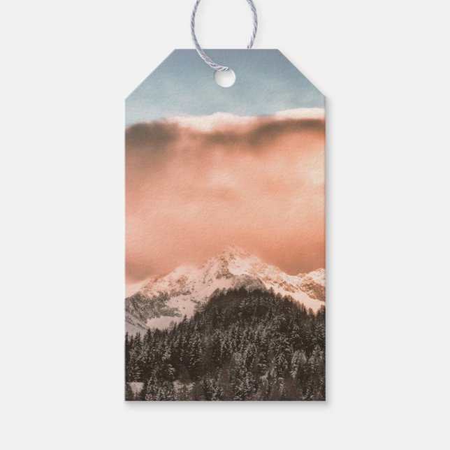 TAFELSCHNEE AUF DEM BERG AM SONNENSATZ GESCHENKANHÄNGER (Vorderseite)