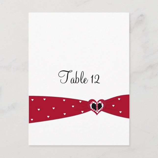 Tafelsitzkarte mit roter Ribbon Postkarte (Vorderseite)