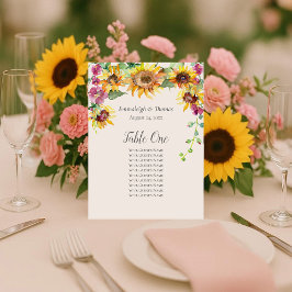 Tafelsitzkarte Sonnenblumenfall Florals Sockelschild