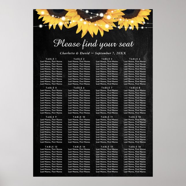 Tafelsonnenblume Hochzeitsstift 16 Poster (Vorne)