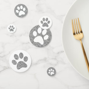 Tafelsprinkle für Tierpaws aus Silber-Glitzer Konfetti