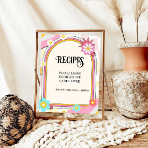 Tafelzeichen Boho Dazed and Groovy Recipes Poster