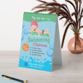 Tafelzeitszeichen für die Schwimmkurse Tischaufsteller