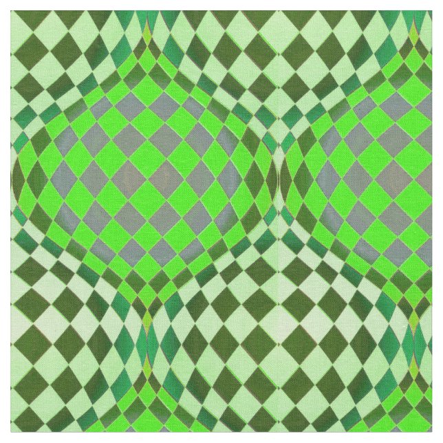 Taffi Op Art Grass Green Stoff (Nahaufnahme)