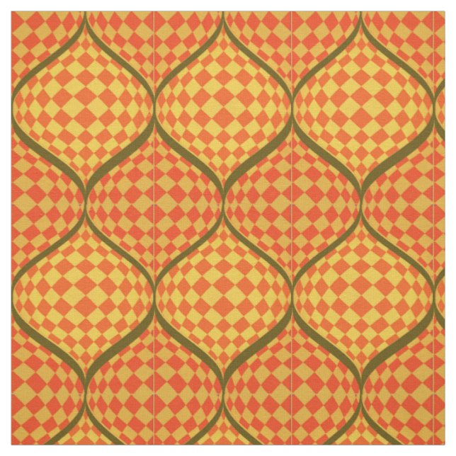 Taffi Op Art Orange Green und Yellow Stoff (Muster)