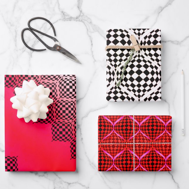 Taffi Op Art Sampler Cherry Wrapping feuilles papi (Recto)