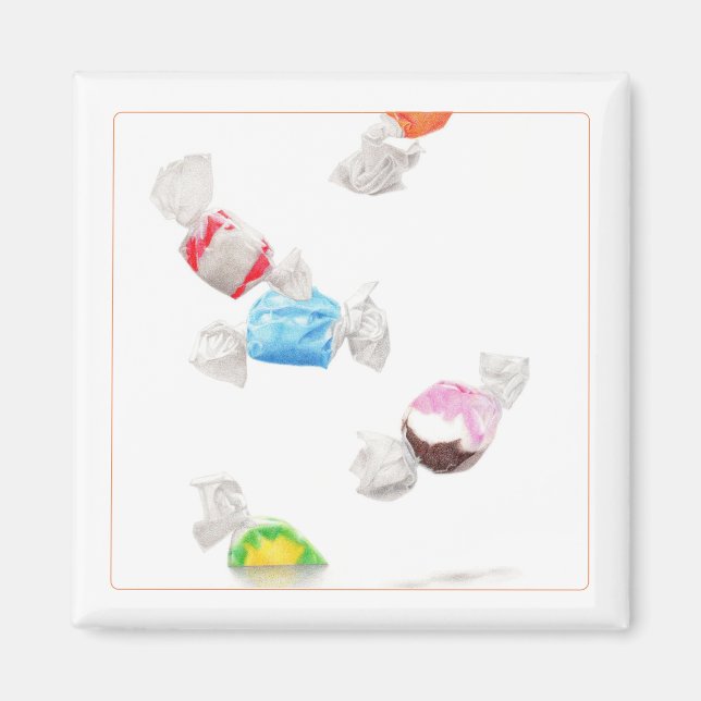 TAFFY RAIN Square Magnet (Vorne)